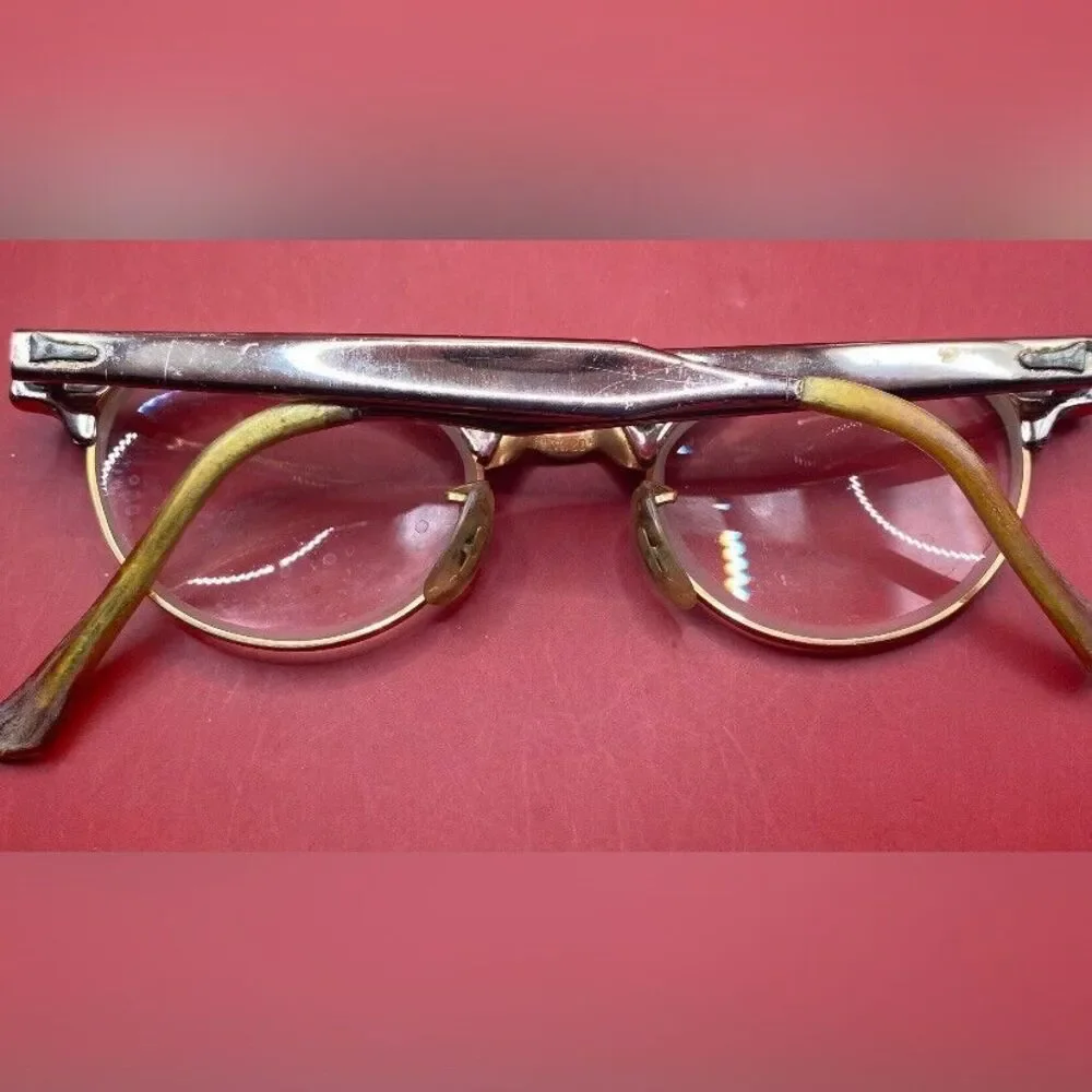 Vintage Art Craft Eyeglasses Cats Eyes Etched 12K GF 1950’s *Read*